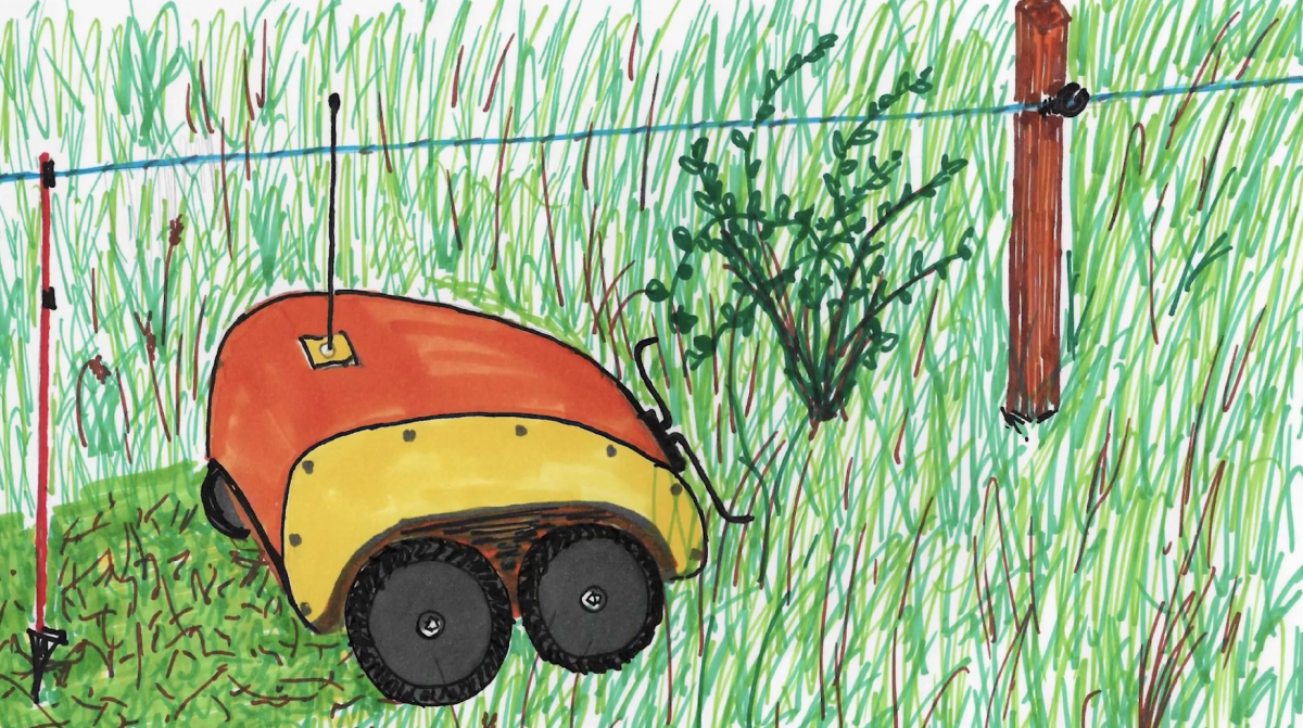 Le robot débroussailler s'occupe seul de l'entretien sous les clôtures 