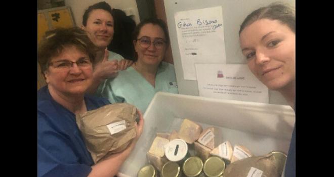 Les réseaux Trame et Bienvenue à la ferme ont créé la marque « Merci à nos soignants » afin d'offrir des produits locaux aux soignants. CP : DR.