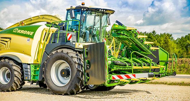 Krone présente une protection frontale intégrée sur tête de récolte XCollect. CP : Krone.